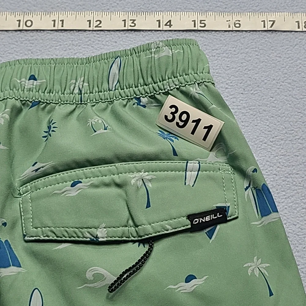 O'Neill Board‎ Shorts Mens Medium Green Excellent Hyperfreak Tropical Print